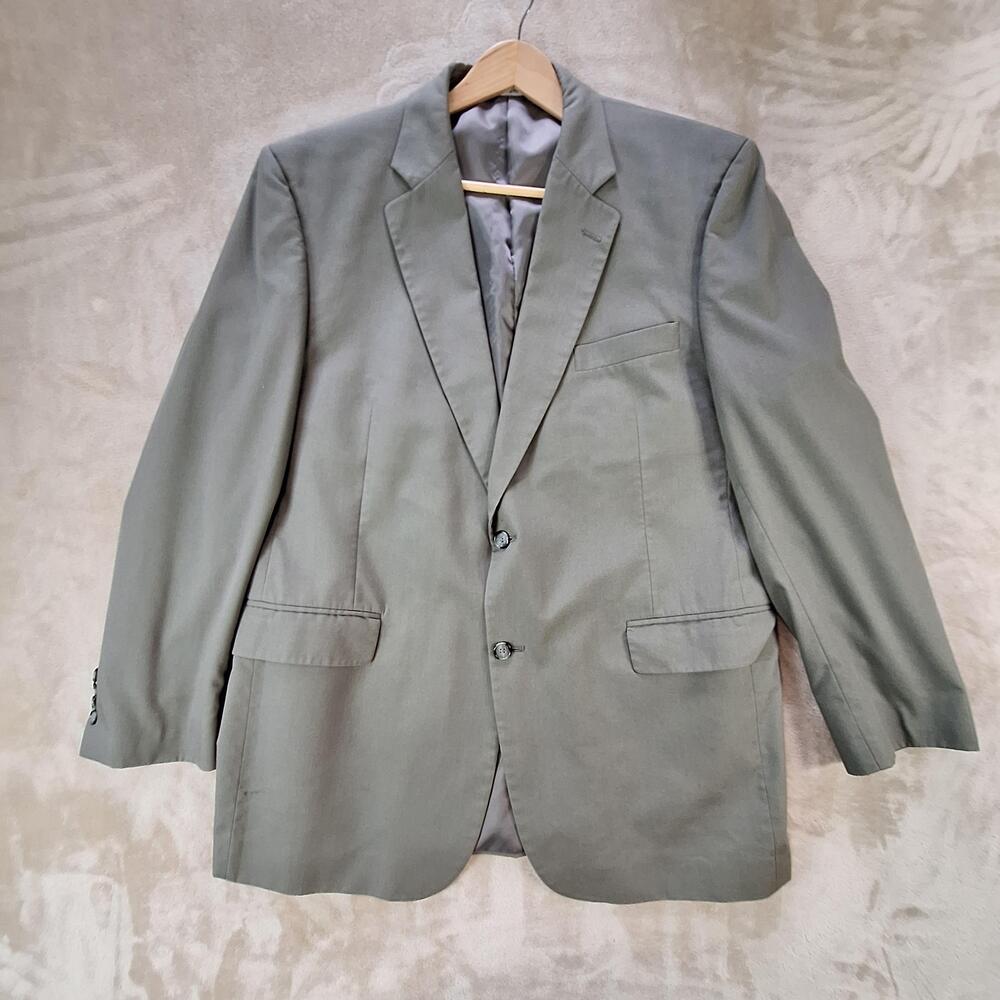 Jos A Bank Sport Coat Mens 46 Long Green Solid Single Vent 2 Button Jacket